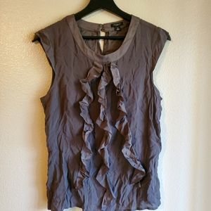anne taylor sleeveless dress shirts with ruffle